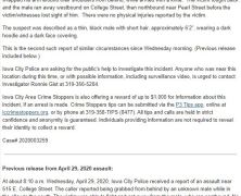 press release from ICPD about recent assaults